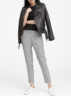 Hayden Tapered-Fit Plaid Pull-On Ankle Pant
