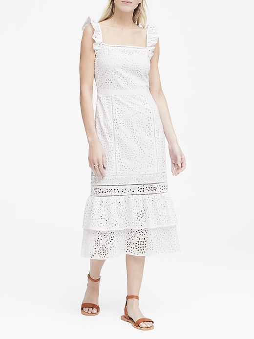 Eyelet Pinafore Dress | Banana Republic