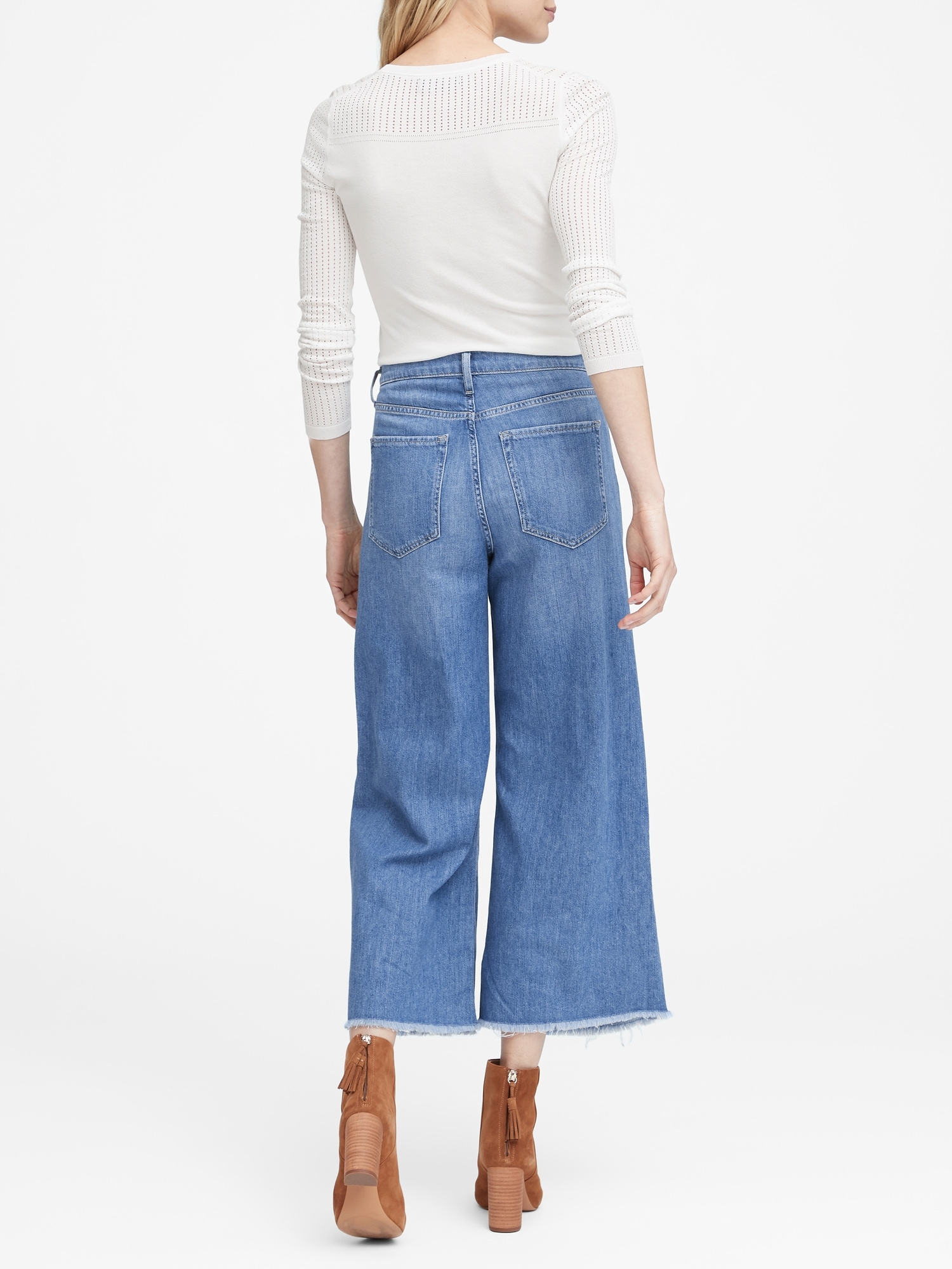 Penny Crop High-Rise Wide Leg Jean Ciel
