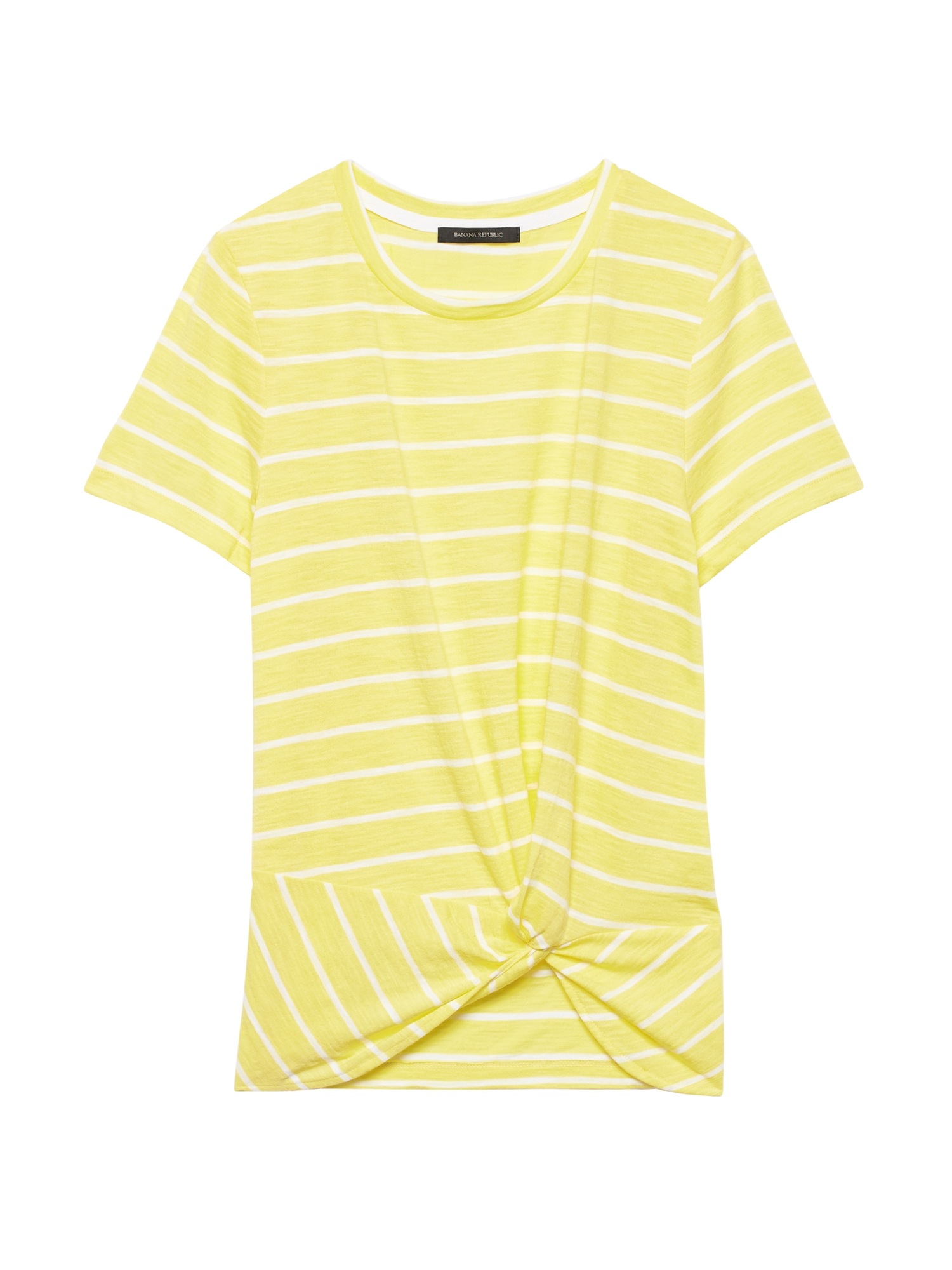 Slub Cotton-Modal Twist-Front T-Shirt