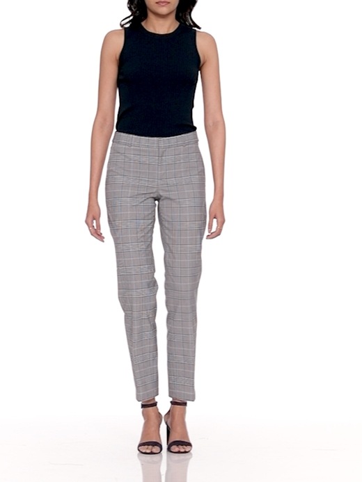 Petite Ryan Slim Straight-Fit Washable Plaid Pant