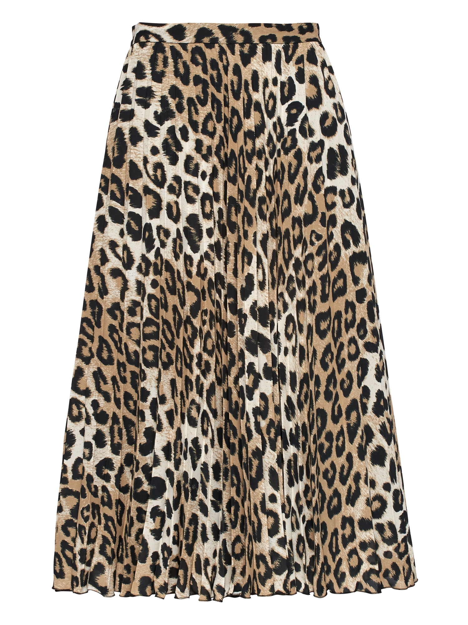 Petite Leopard Print Pleated Midi Skirt