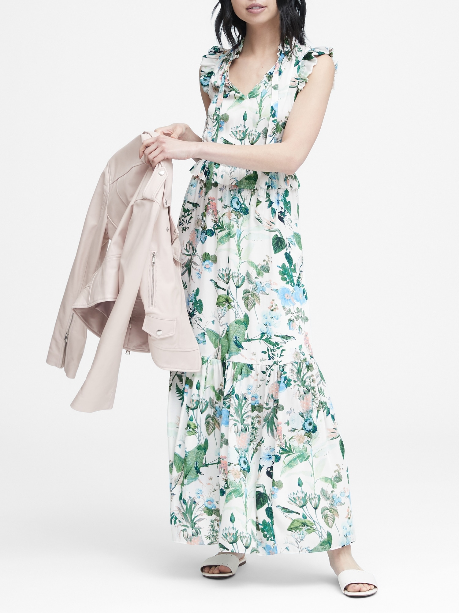 Botanical Print Maxi Dress