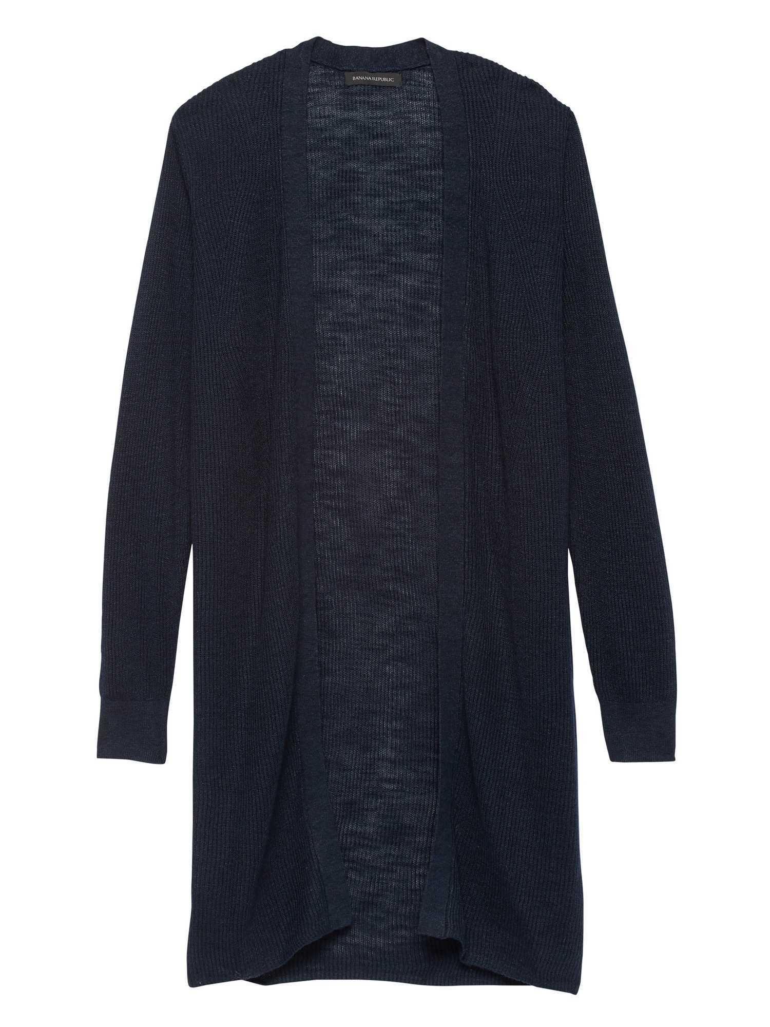 Linen-Blend Long Cardigan Sweater
