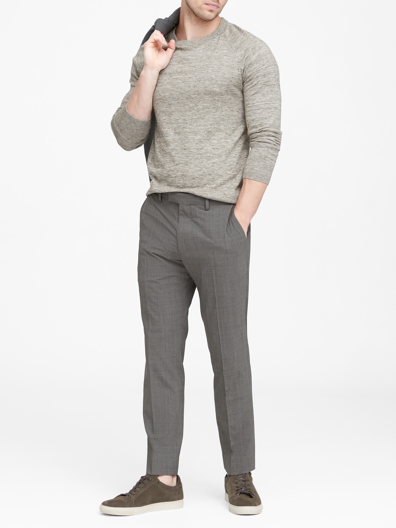 Tapered Smart-Weight Performance Seersucker Suit Pant