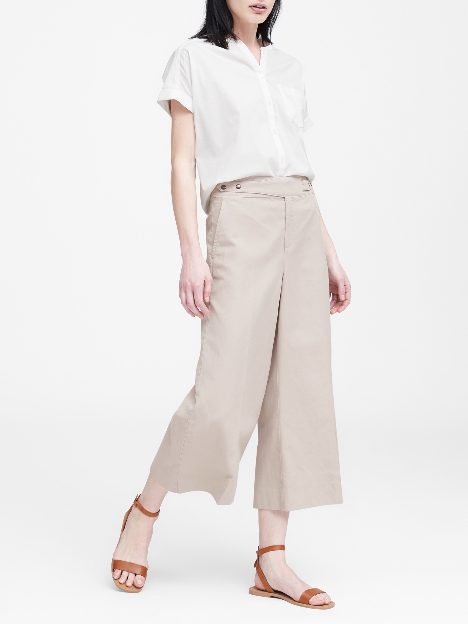 High-Rise Wide-Leg Cropped Pant