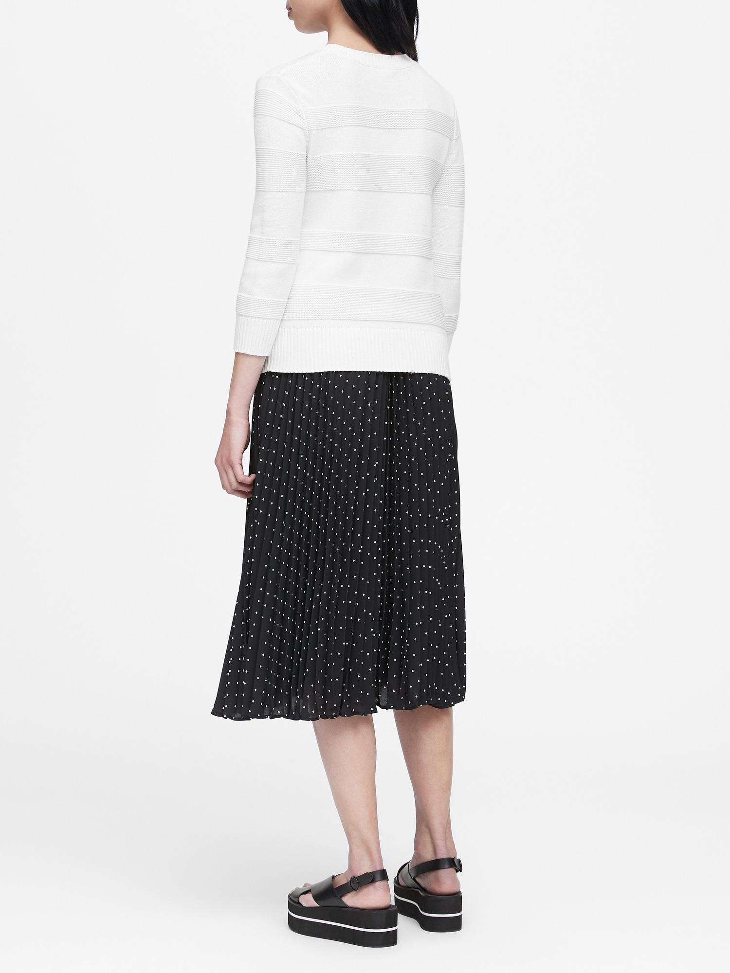 Cotton-Blend Textured Stripe Sweater