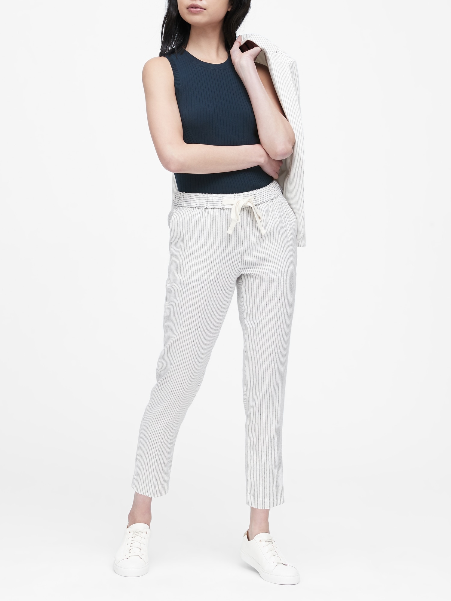 Hayden Tapered-Fit Linen-Cotton Ankle Pant