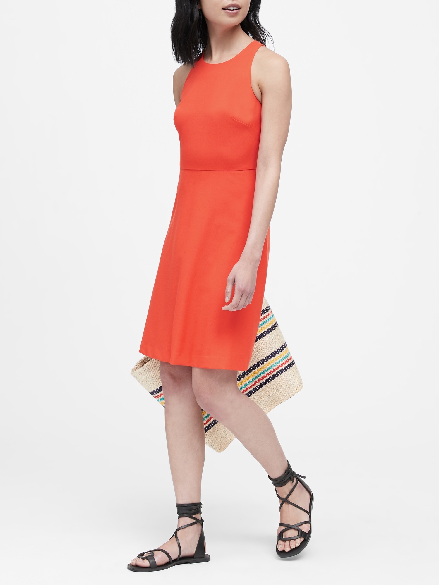 Lightweight Wool Fit-and-Flare Dress | Banana Republic