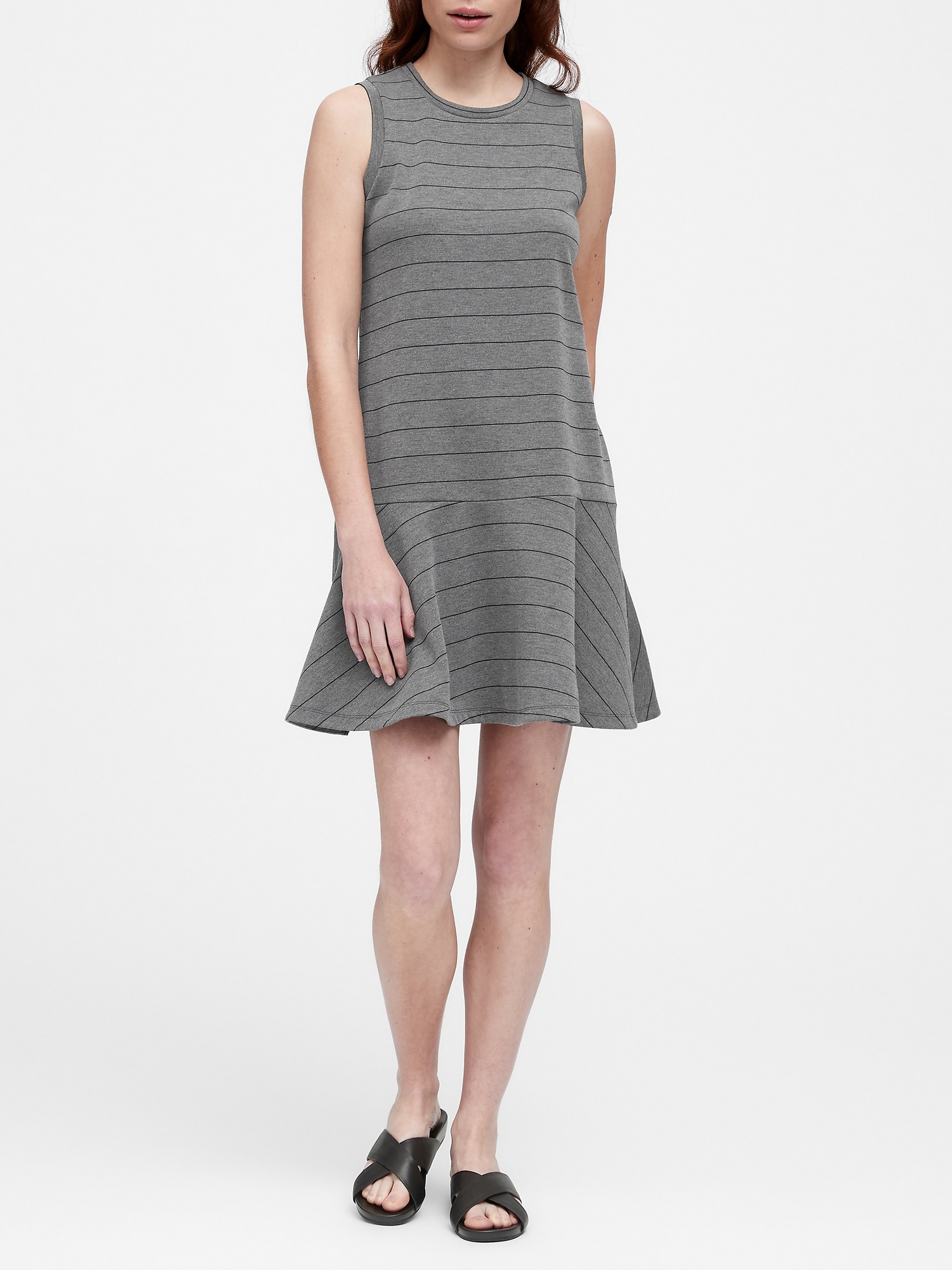 Stripe Drop-Waist Knit Dress