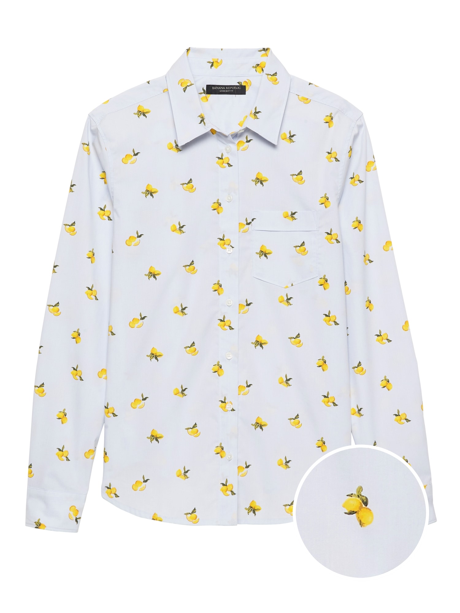 Quinn Straight-Fit Lemon Print Shirt