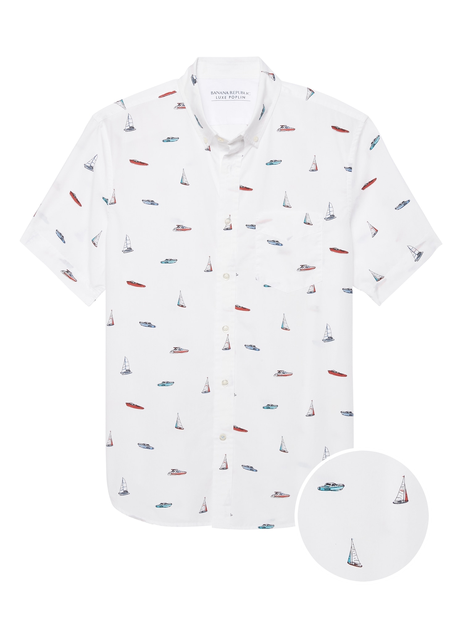 Slim-Fit Luxe Poplin Print Shirt