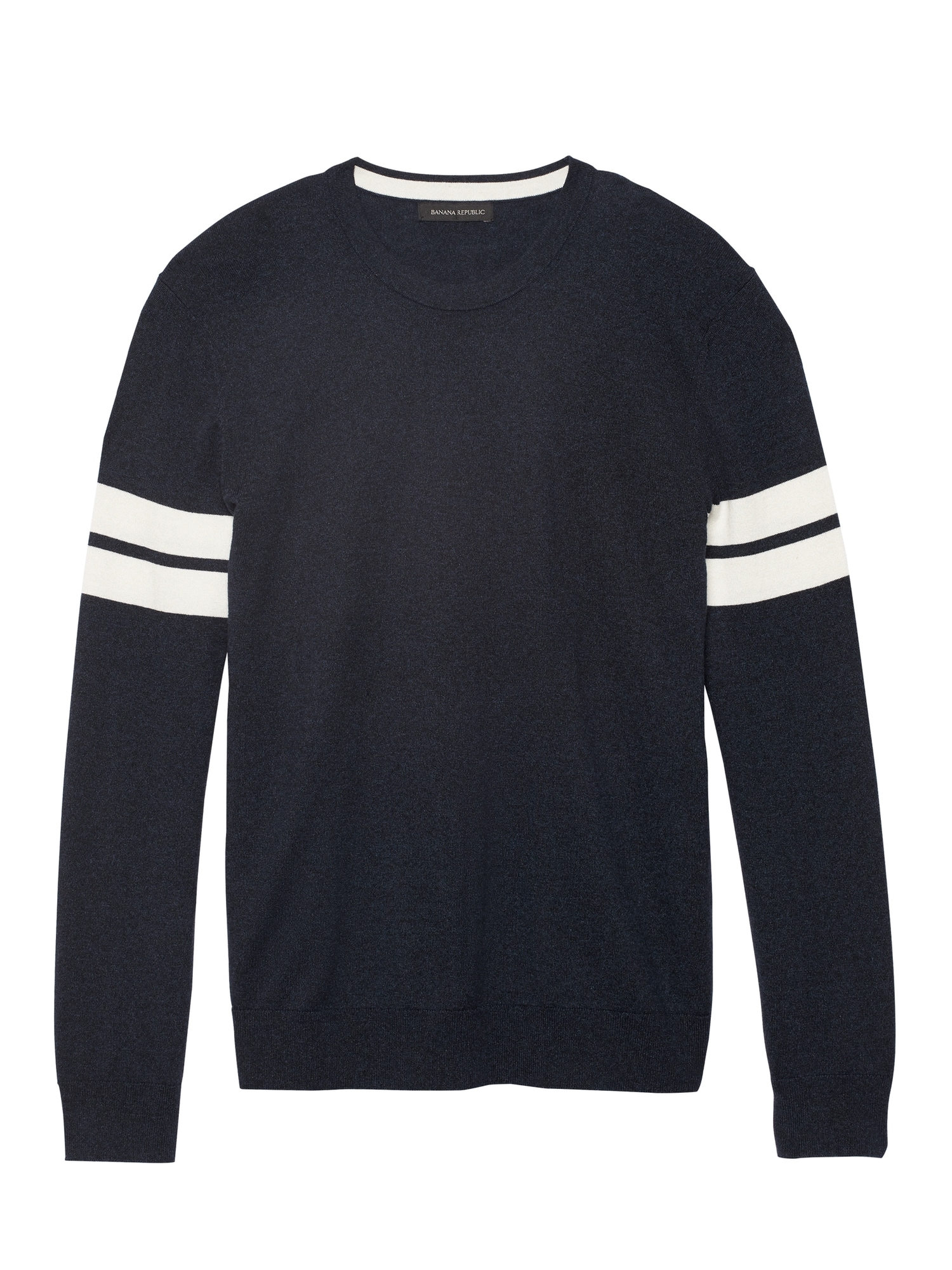 Silk Cotton Cashmere Varsity Sweater | Banana Republic