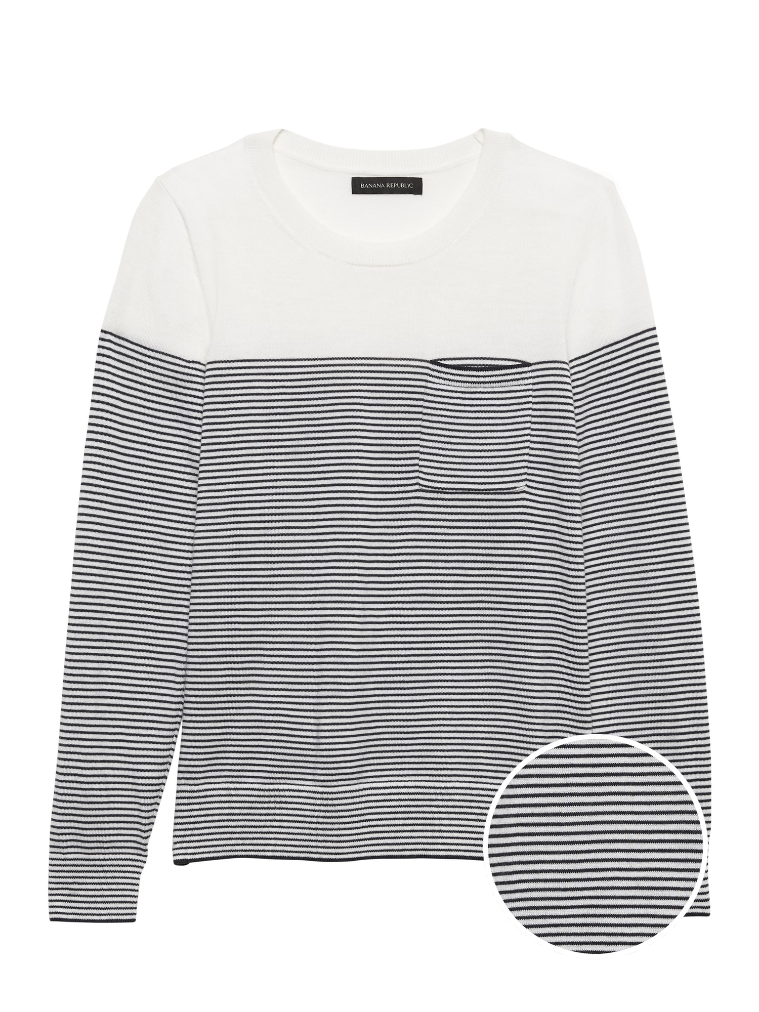 Washable Merino Stripe Pocket Sweater