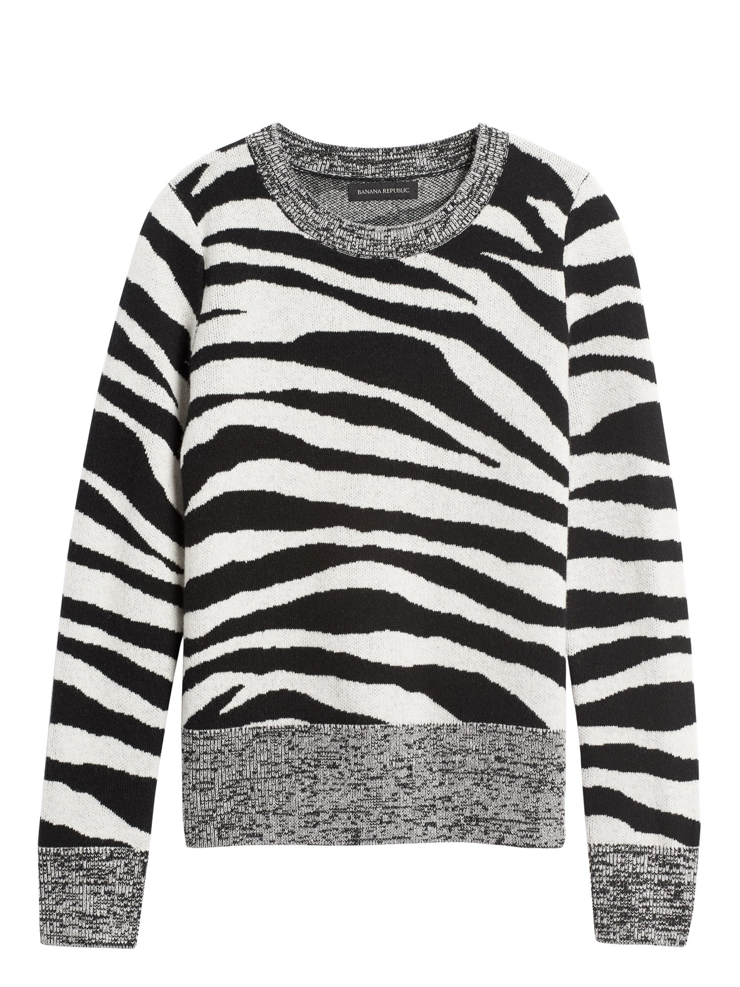 Zebra Print Wool-Blend Sweater