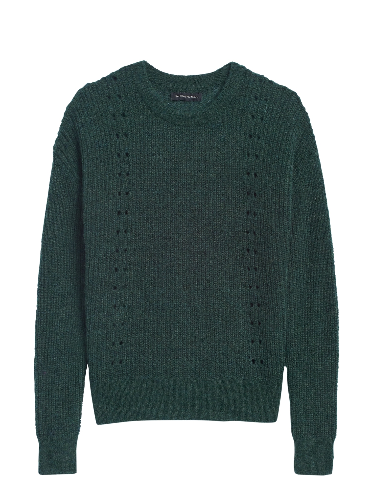 Cropped Pointelle-Knit Sweater
