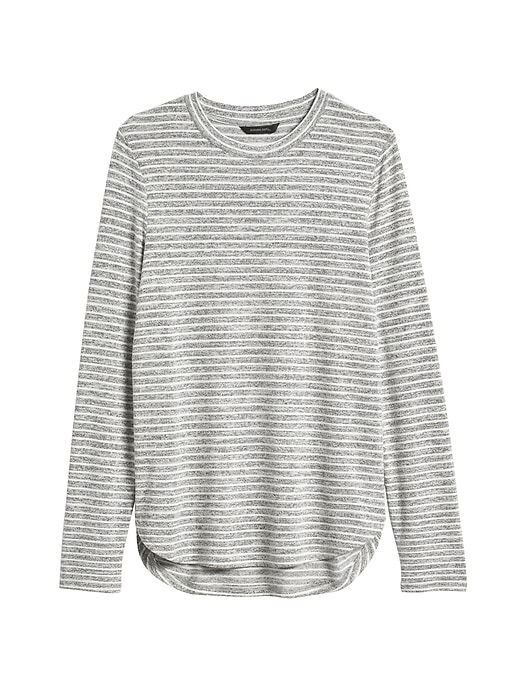 Luxespun Curved Hem T-Shirt | Banana Republic