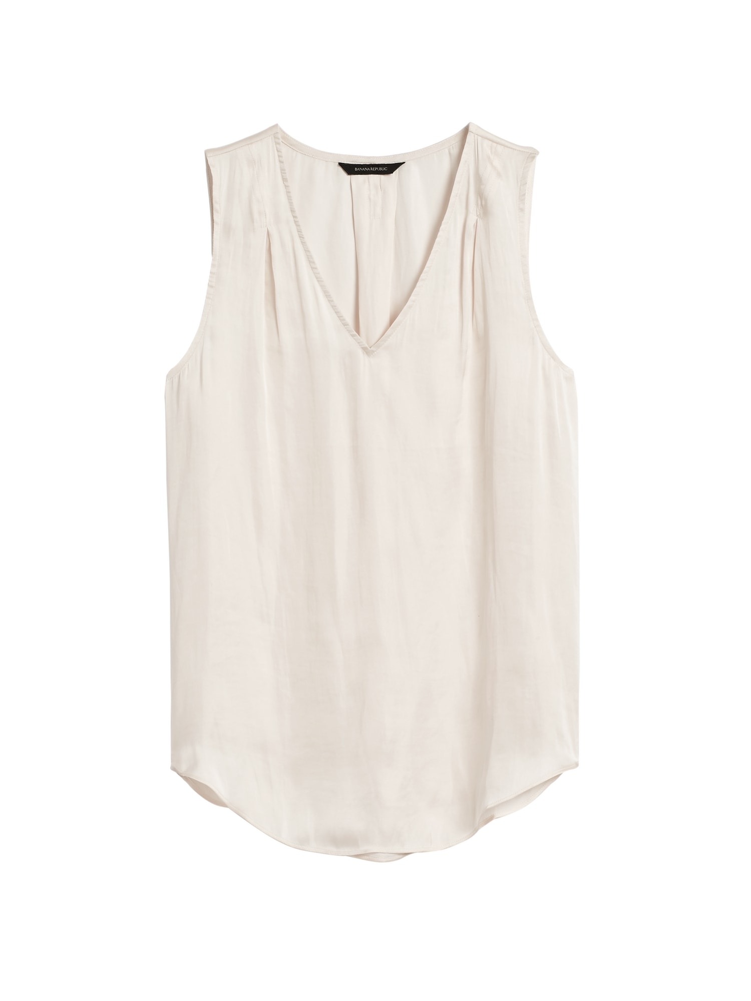 Petite Soft Satin Pleated Drapey Tank | Banana Republic