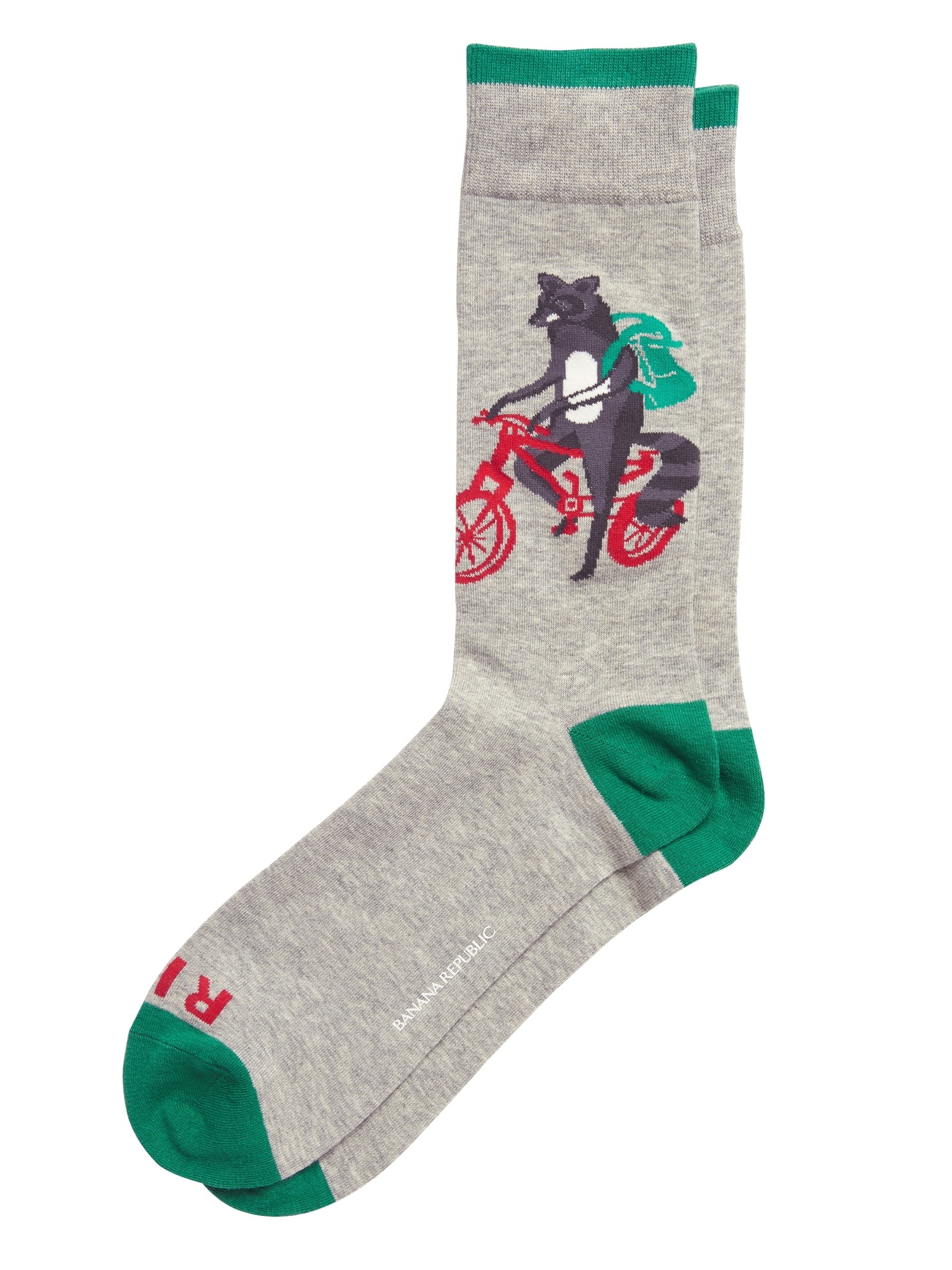 Biking Raccoon Sock