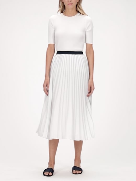 Stripe Pleated Midi Skirt | Banana Republic