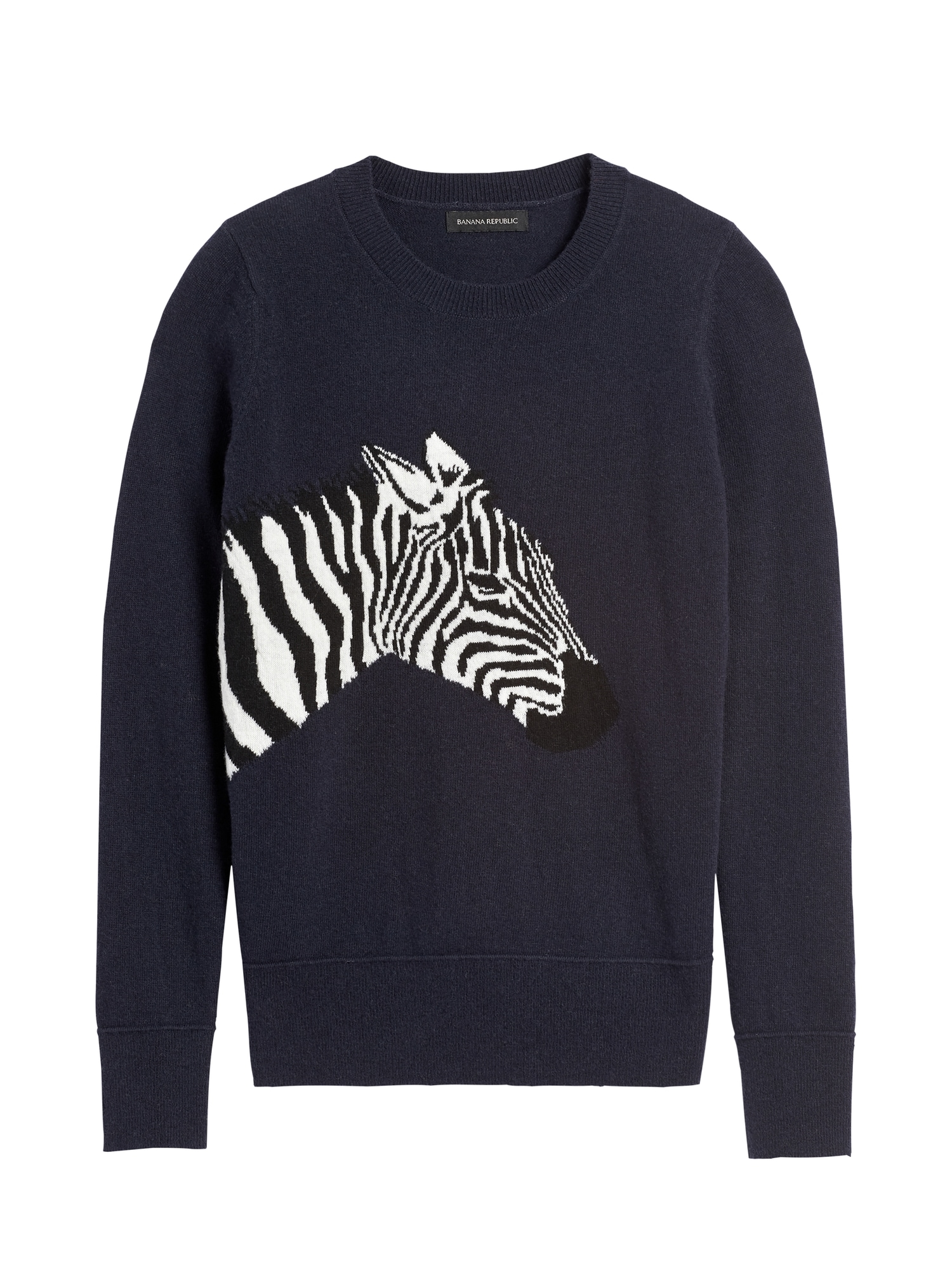 Italian Wool-Blend Zebra Sweater | Banana Republic