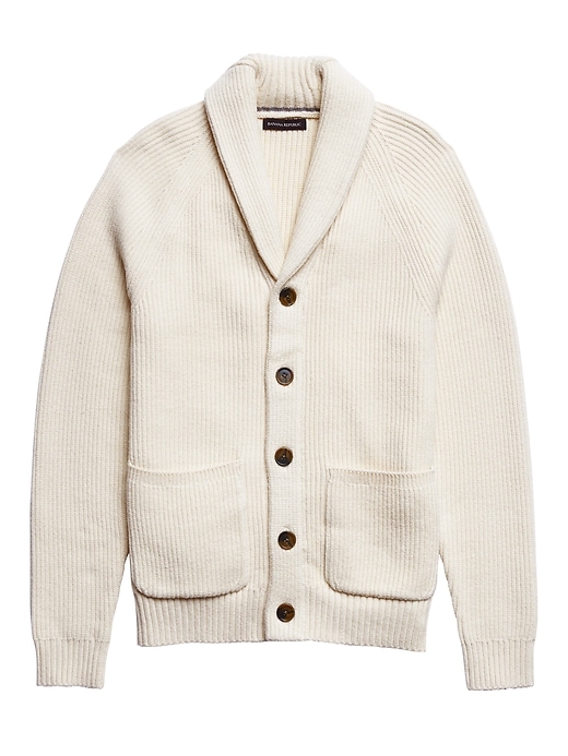 cream shawl collar cardigan