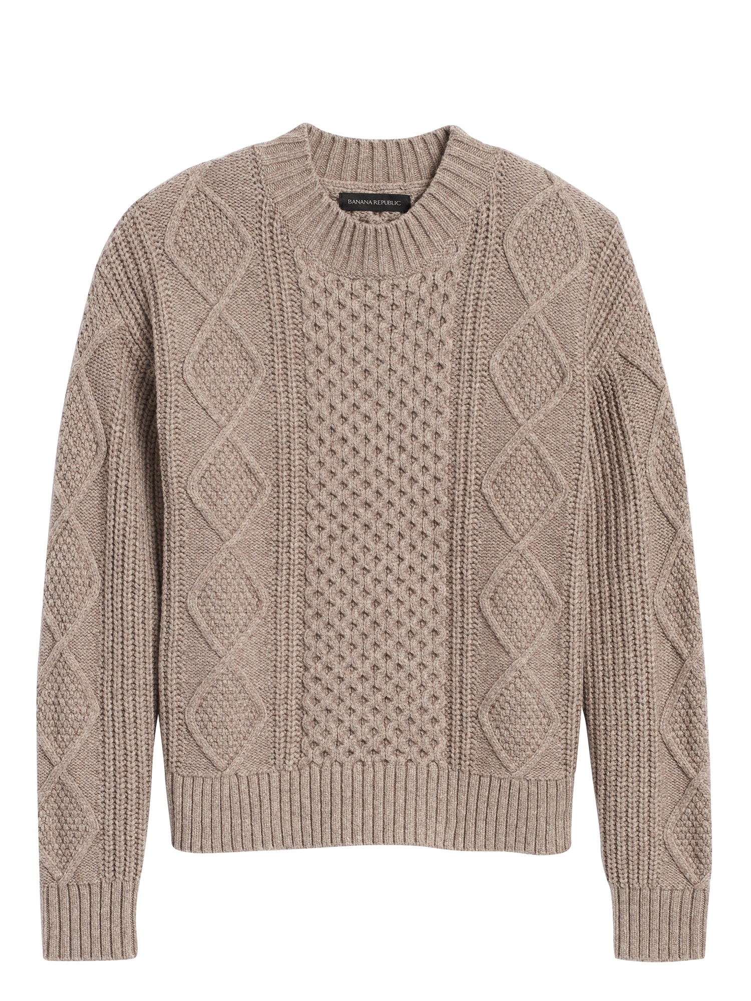 Cable-Knit Cropped Sweater | Banana Republic