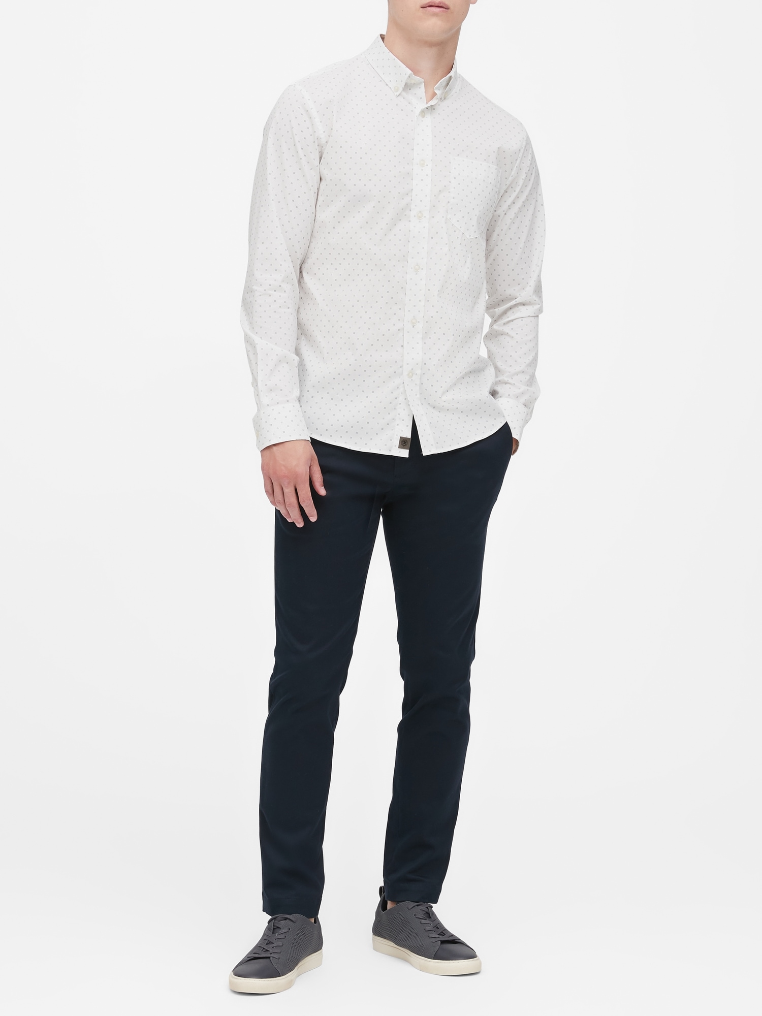 Untucked Slim-Fit Tech-Stretch Cotton Shirt