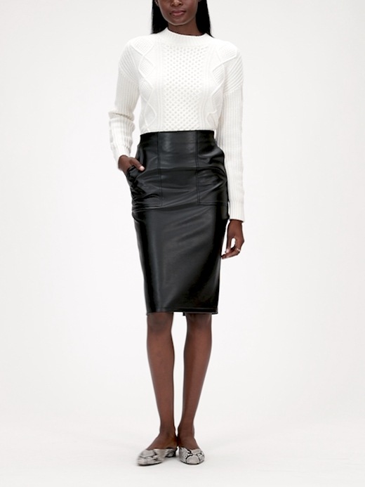 Vegan leather pencil outlet skirt banana republic