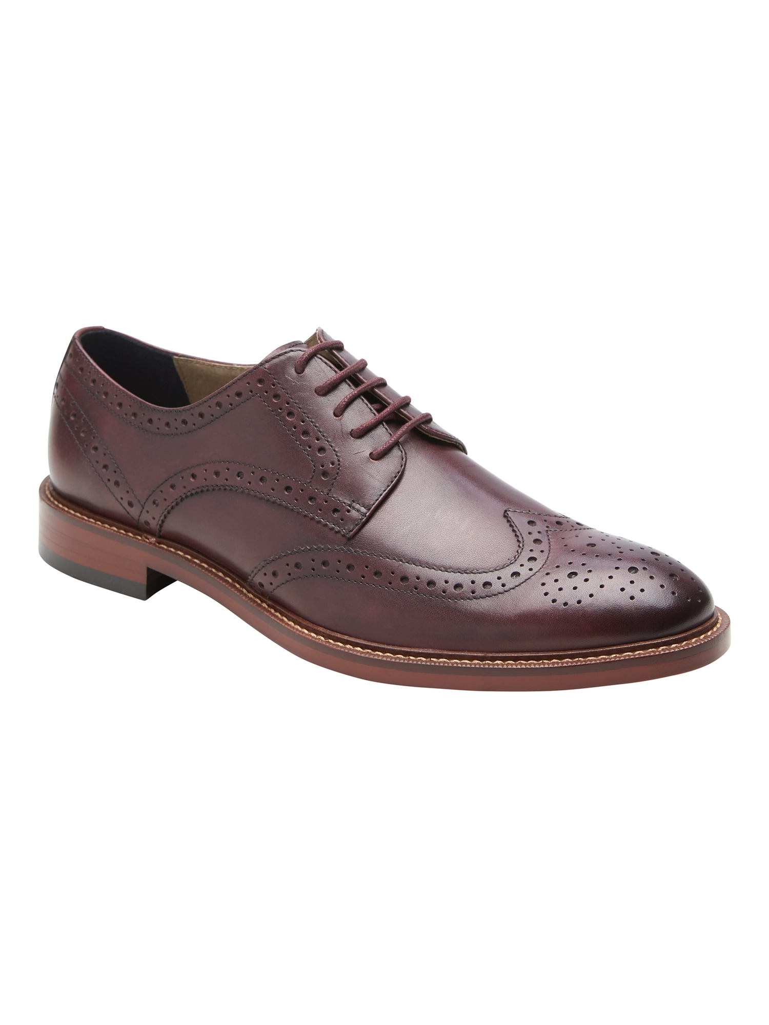 Hadley Italian Leather Brogue Oxford | Banana Republic