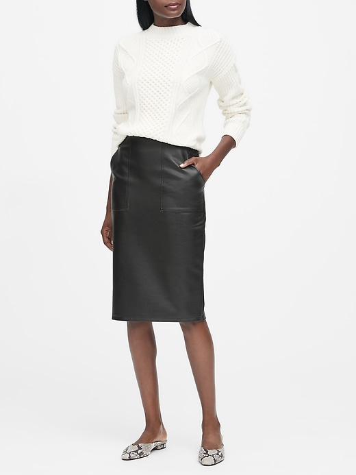 Banana republic faux leather pencil skirt hotsell