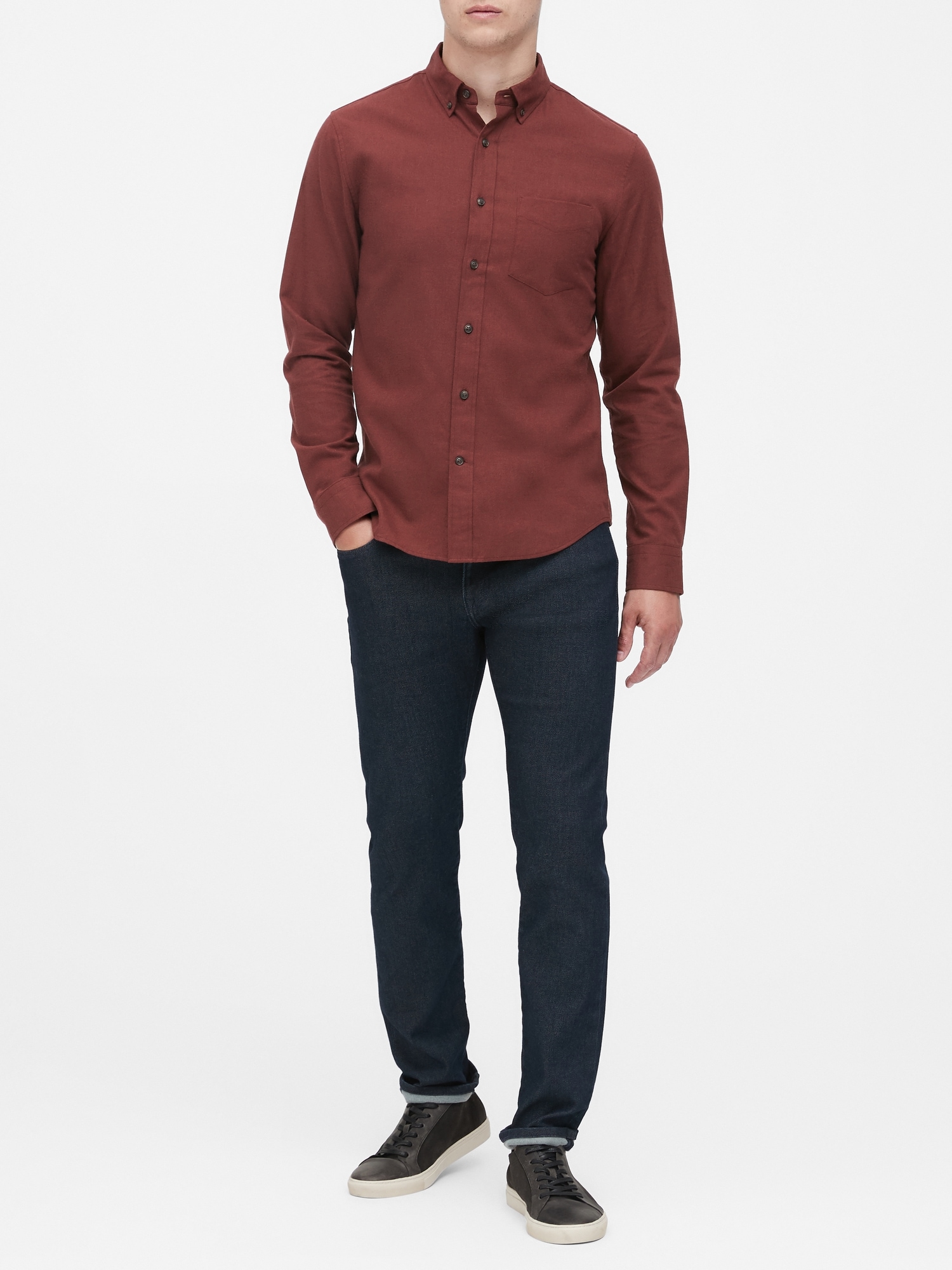 Untucked Slim-Fit Flannel Shirt