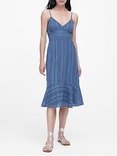 banana republic navy eyelet dress