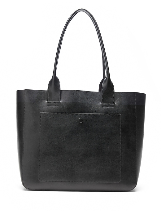 Banana Republic Leather Large East-West Tote. 1