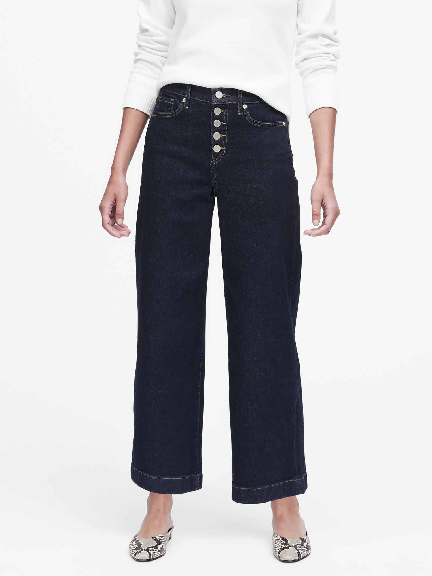 High-Rise Wide-Leg Crop Jean