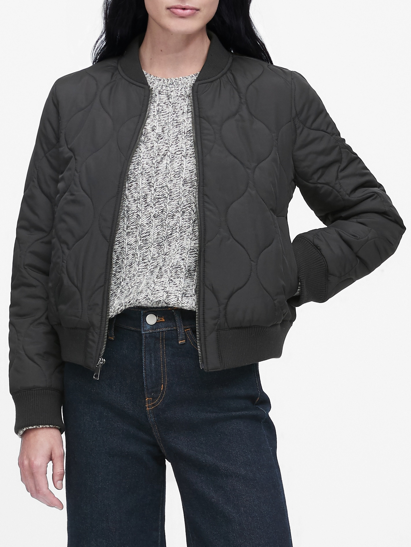 banana republic quilted bomber