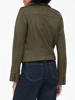 Vegan Suede Big Pocket Jacket - Tan