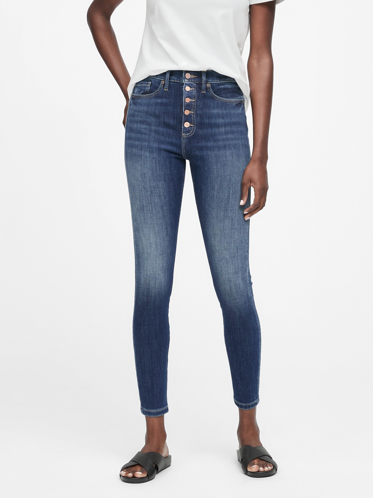 High-Rise Skinny Button Fly Jean