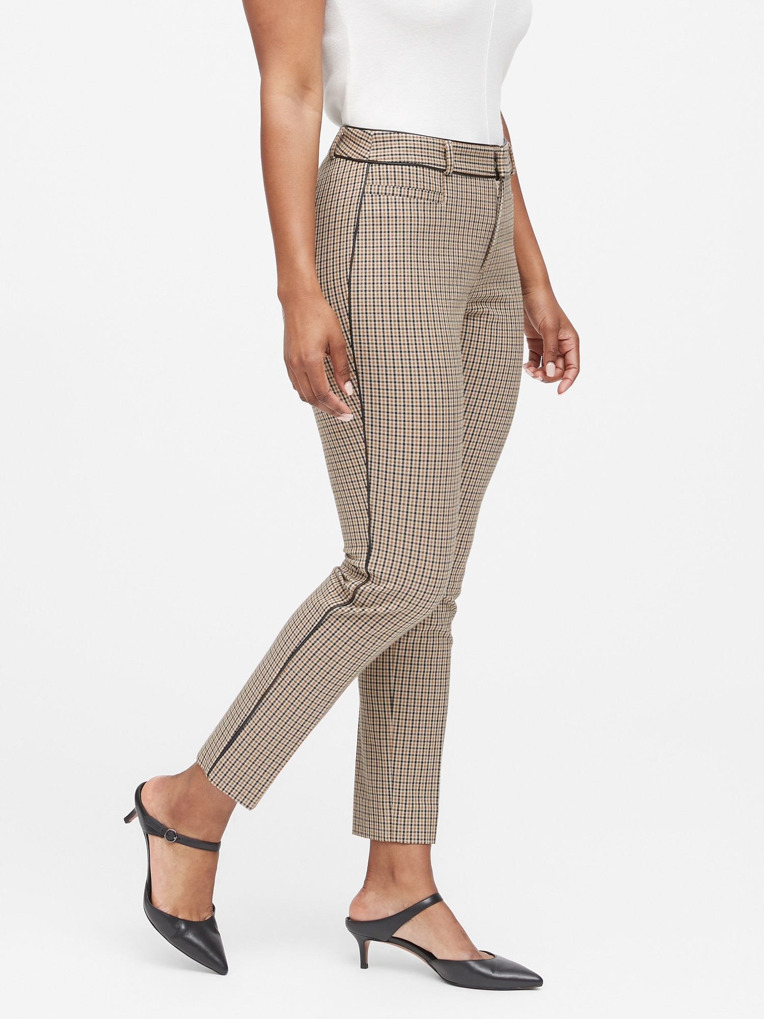 Curvy Sloan Skinny-Fit Washable Pant with Piping
