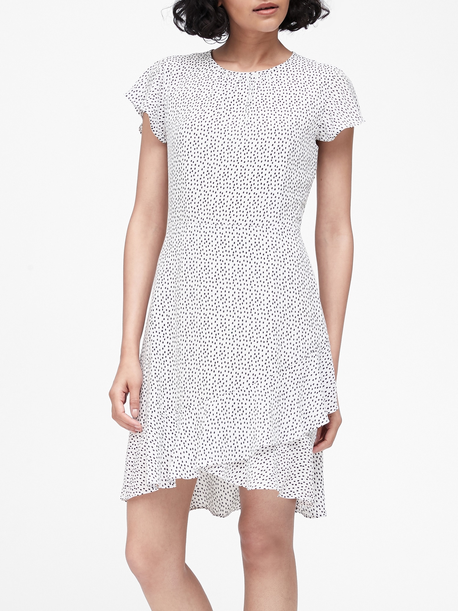 Print Flutter-Sleeve Mini Dress