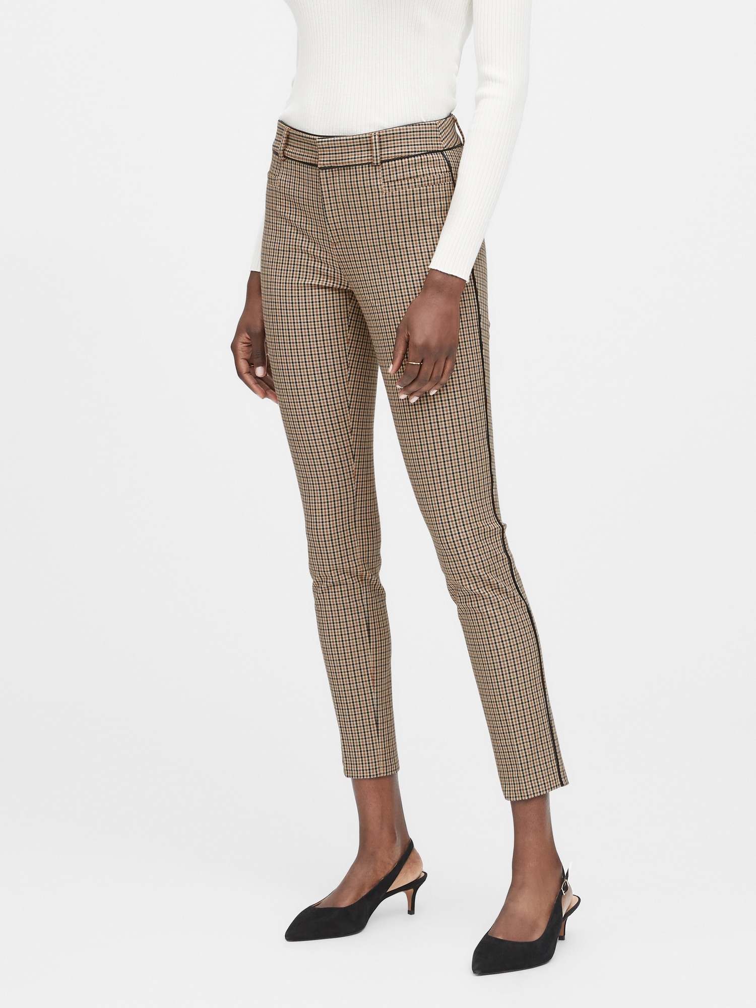 Petite Modern Sloan Skinny-Fit Pant with Piping