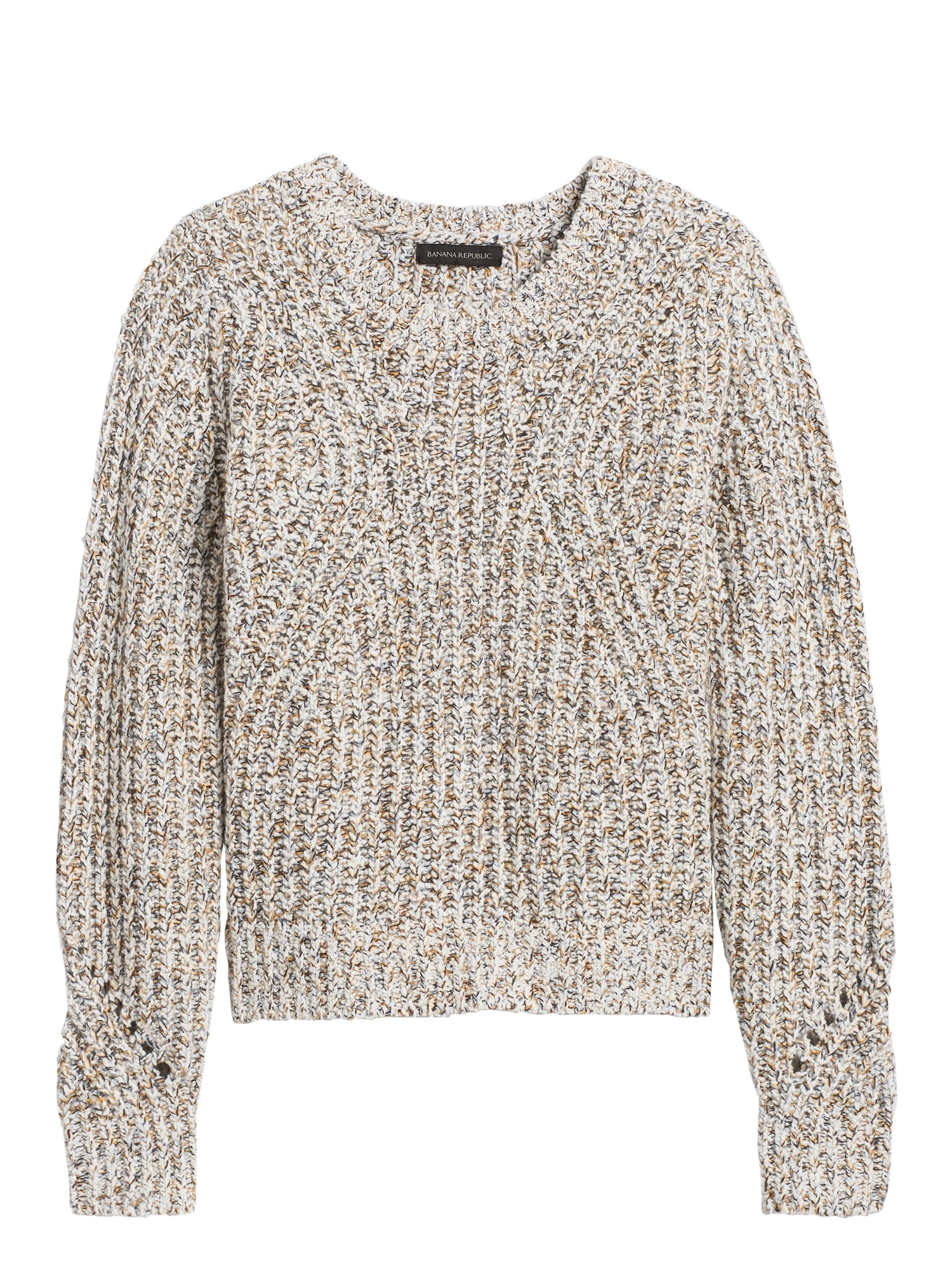 Petite Chunky Pointelle Cropped Sweater