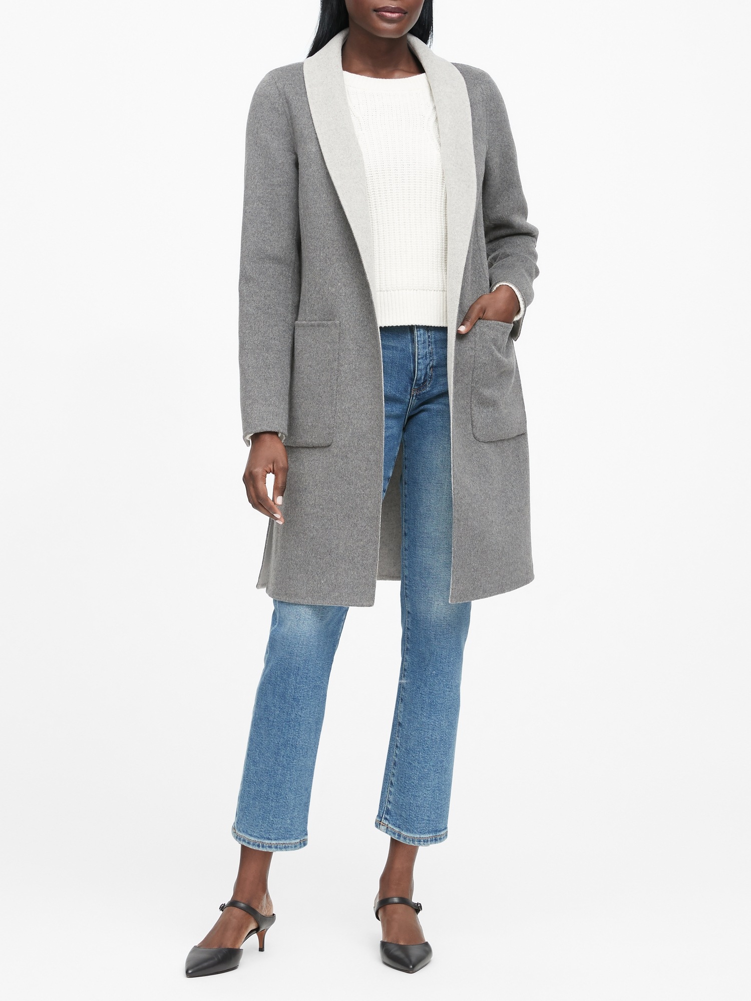 Petite Reversible Car Coat Banana Republic