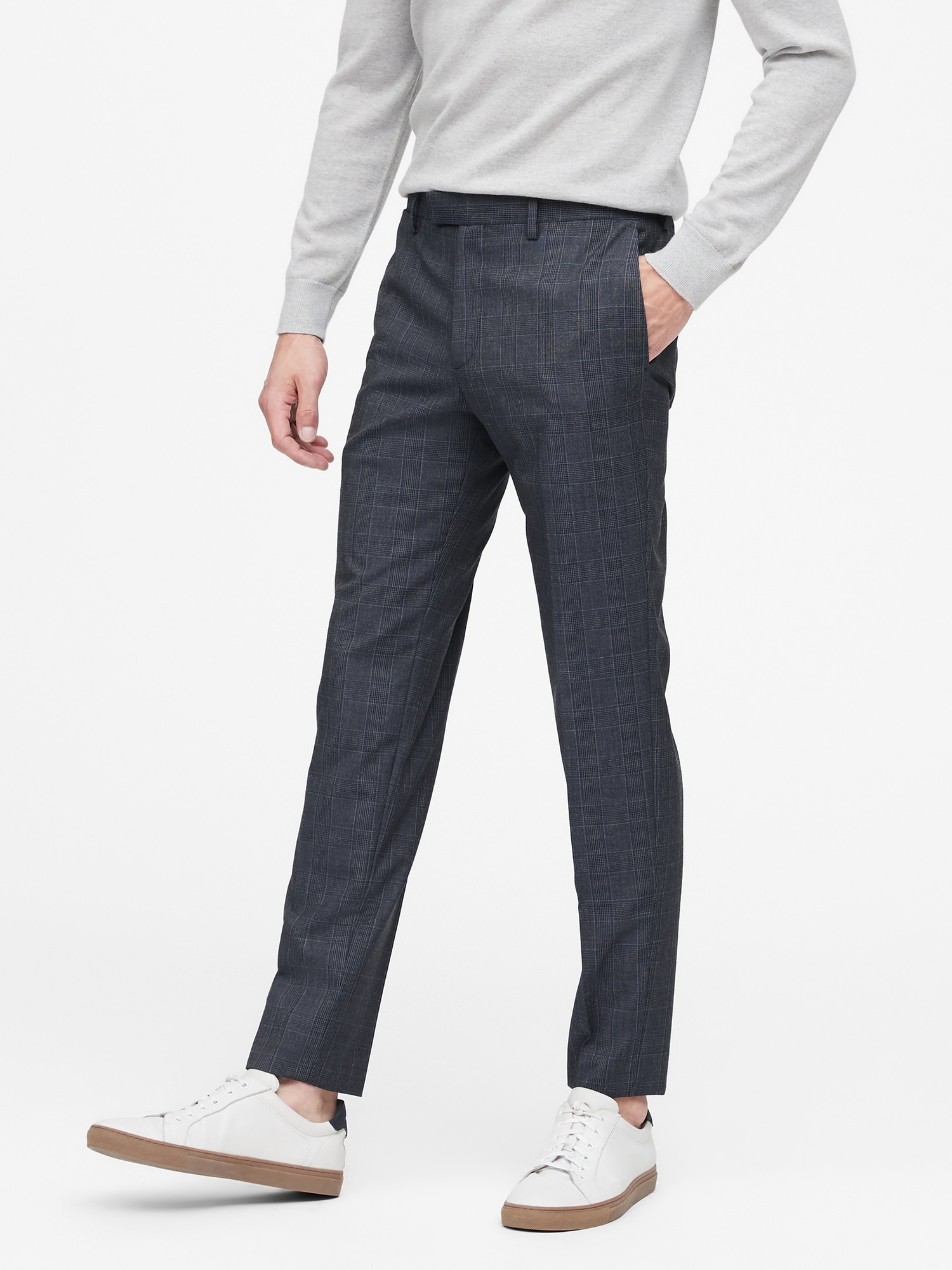 Slim Italian Wool Suit Pant
