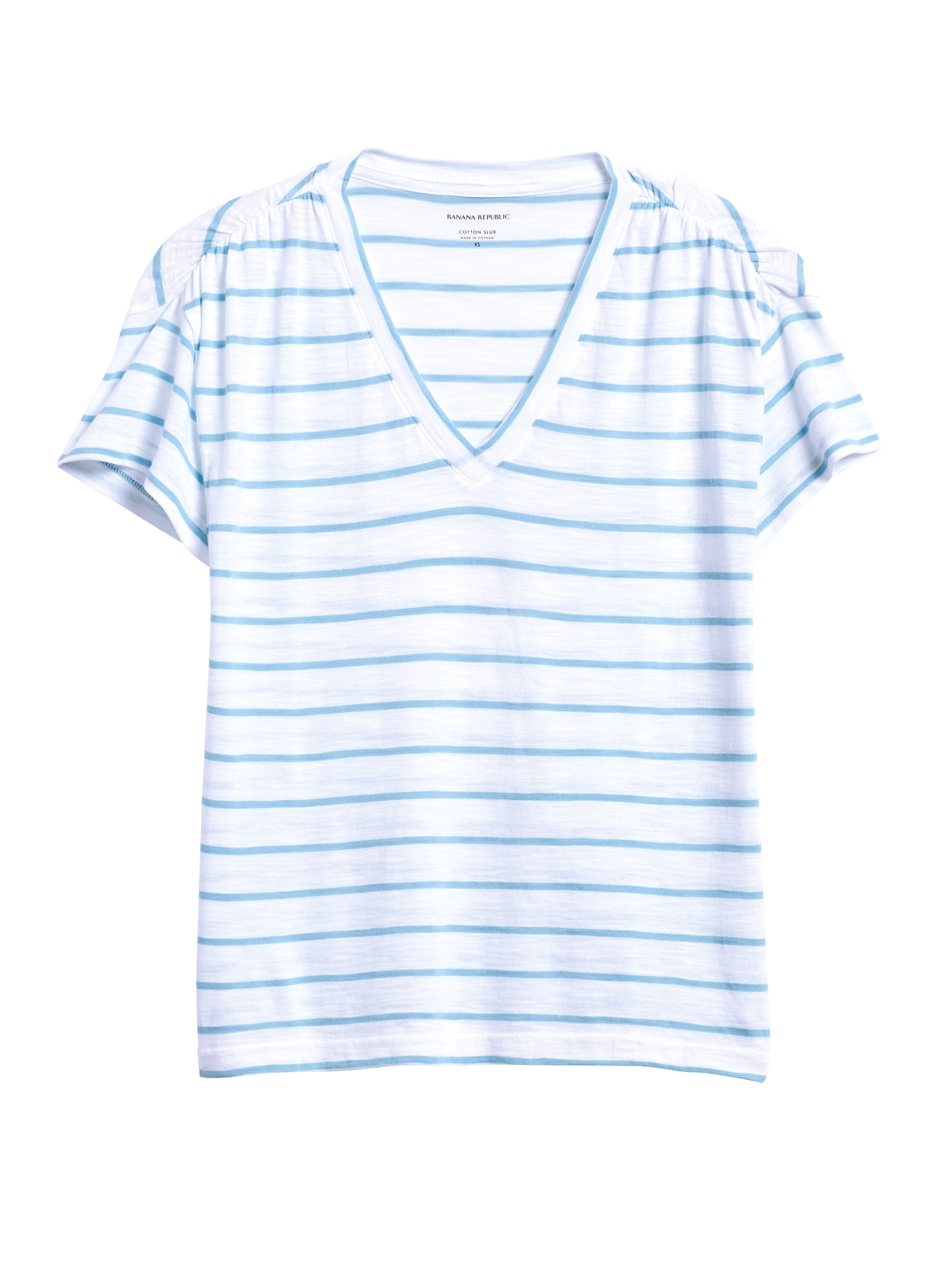 Slub Cotton-Modal Ruched T-Shirt
