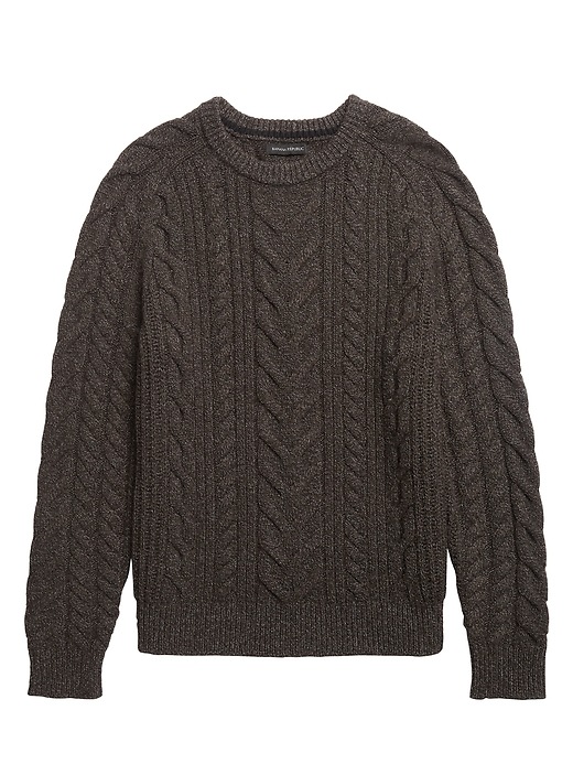 Wool-Blend Cable-Knit Sweater | Banana Republic