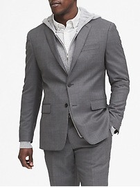 Standard Italian Wool Sharkskin Suit Jacket