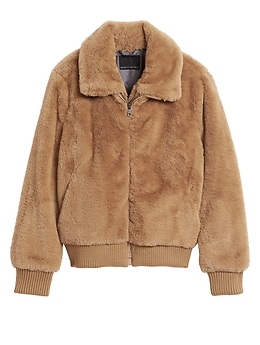 Faux Fur Jacket Banana Republic