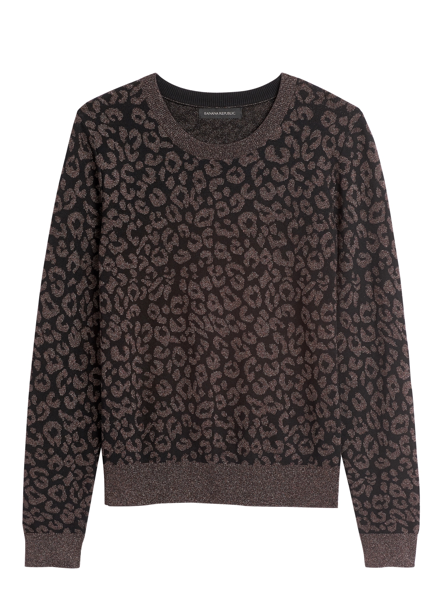 Petite Metallic Leopard Sweater