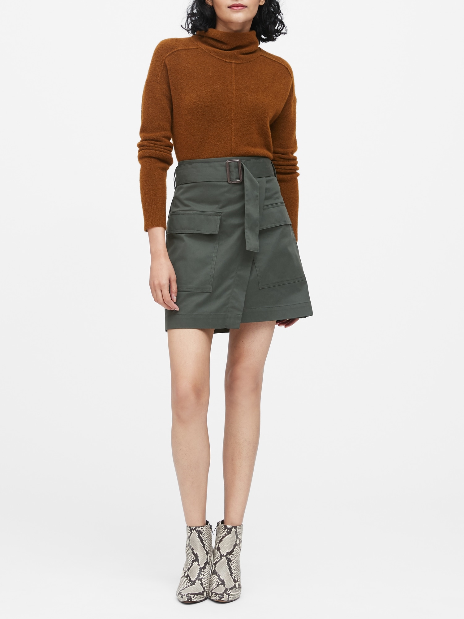 Petite Utility Wrap Skirt Banana Republic